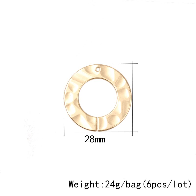 In Lega di zinco D'oro Rotondi del Cerchio Pendenti e Ciondoli Linker Connettori 28 MILLIMETRI 6 pz/lotto Per Il FAI DA TE Orecchini di Modo Accessori Dei Monili