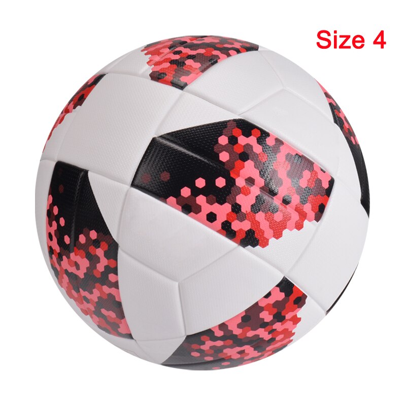 Neueste Fußball Ball Professionelle Größe 5 Größe 4 PU Nahtlose mit Ball Tasche Sport League Fußball Training futbol: 18-RedWhite Size 4