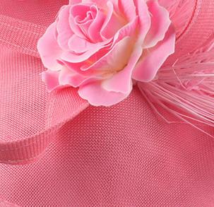 ivory fascinator hat headband women headpiece bridal mariage chapeau cap handmade flower chic millinery: Pink