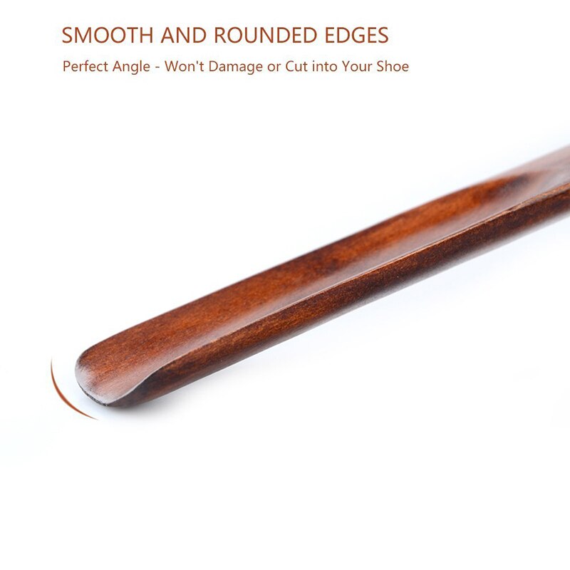 Sunvo abedul cuerno de madera artesanía manilla corta de madera Shoehorn forma de cuchara para levantar zapatos desgaste fácil de llevar insertar almohadillas 15,5 cm
