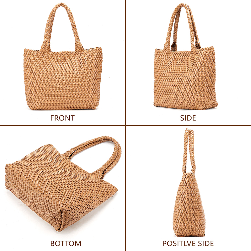 Bolsos de cuero tejidos Bolso grande tejido para mujer Bolso tejido de Bolso de cuero vegano