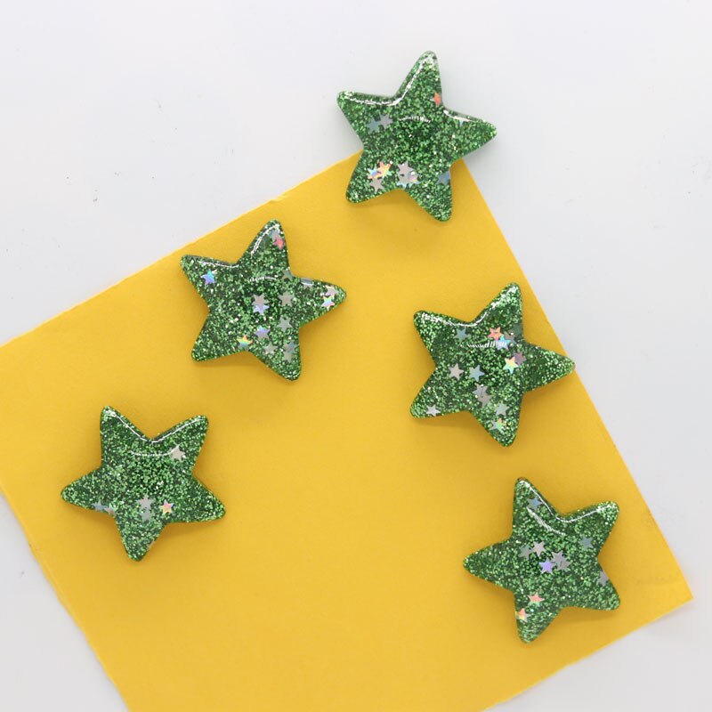 Imán de nevera de estrella brillante para niños, decoración roja, dorada, amarilla y azul, pegatina magnética, pizarra blanca, educativo para edades tempranas: Verde