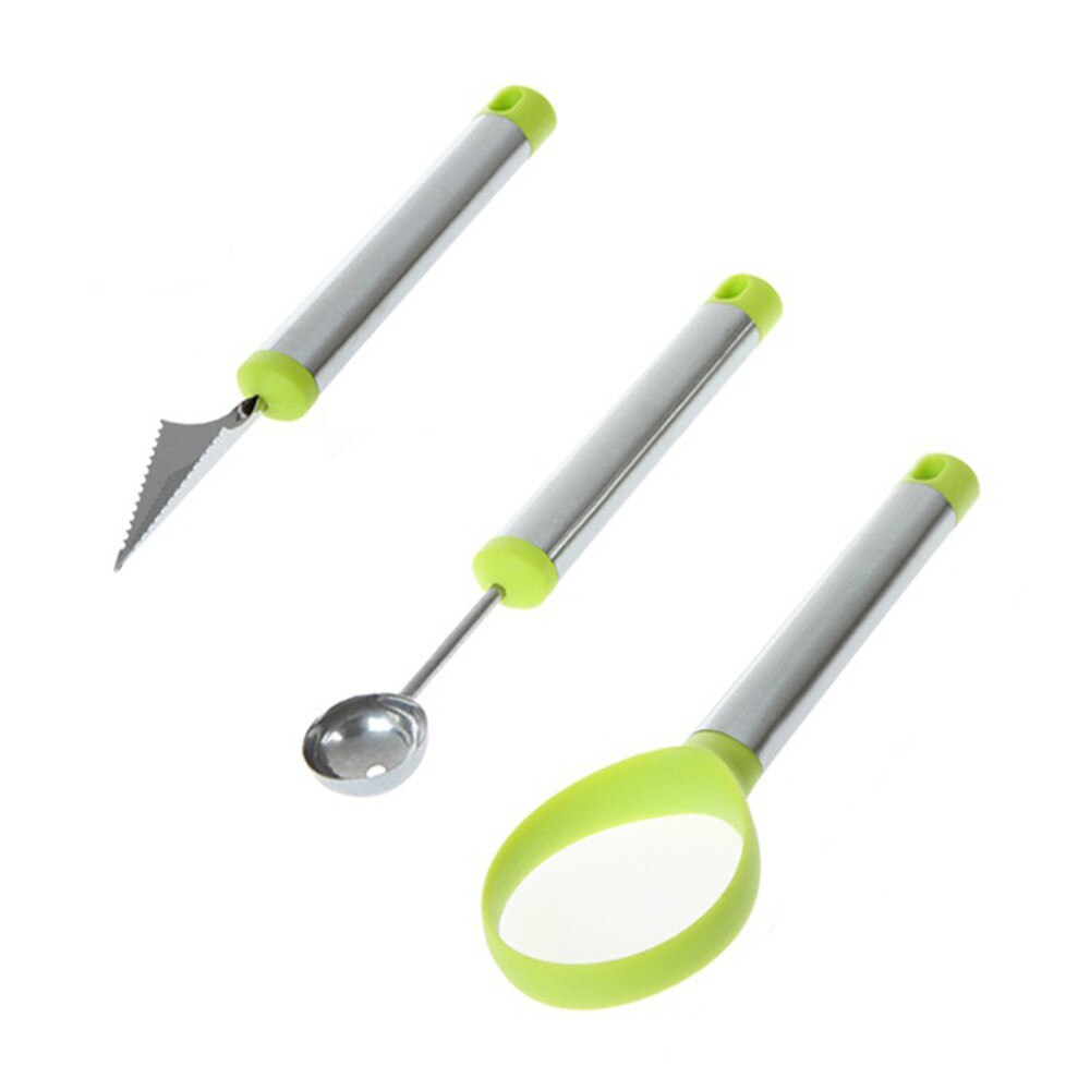 Food Carving Watermelon Tool Set Of Three Watermelon Baller Carving Seed Remover Fruit food carving knife watermelon knife: Default Title