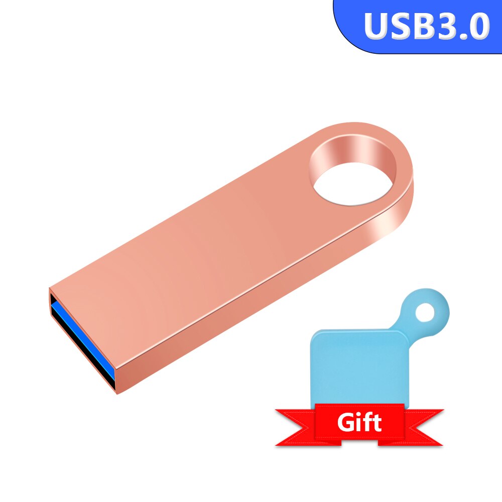 High Speed Pendrive 128GB 64GB 32GB 16GB 8GB Metal USB 3.0 Flash Drive Waterproof Memory Stick 8 16 32 64 128 GB USB Flash 64GB: GRAY / 8 GB
