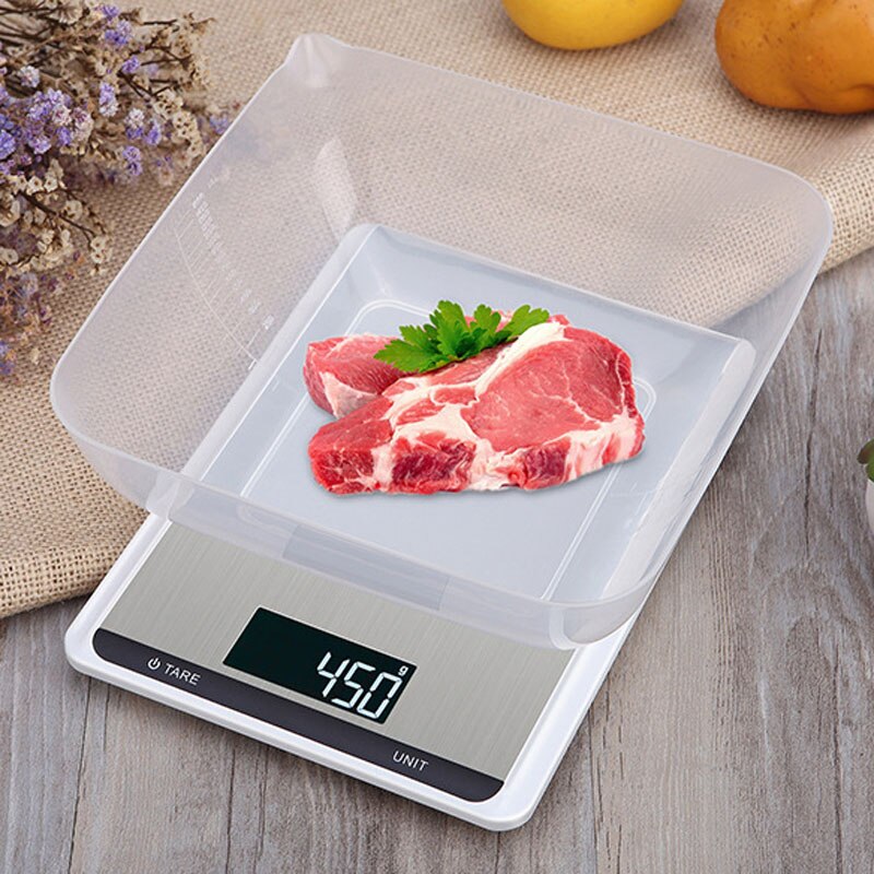 Digital Kitchen Food Scale 22lbs/10kg Precision Food Scale LCD Display Tempered Glass Surface Touch Screen