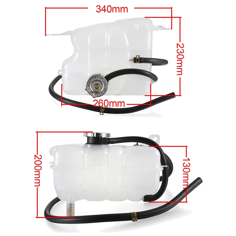 Depósito de refrigerante para radiador de motor de coche, accesorio con tapa compatible con Jeep Liberty 2002-2006, 52079788AE