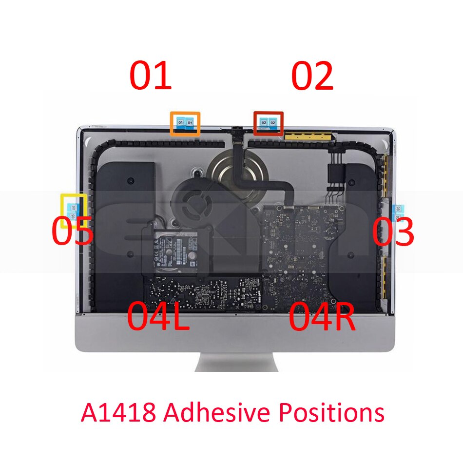 100 Sets/partij Lcd-scherm Adhesive Strip Voor Apple Imac 21.5 ''A1418 A2116 Plakband Rapair Vervanging