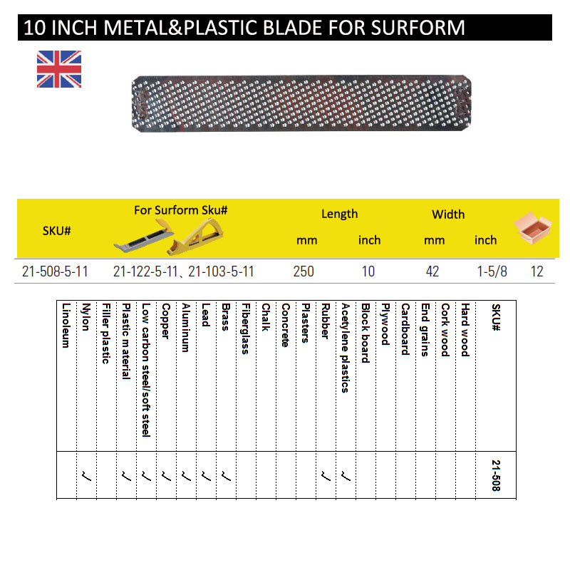 Stanley One Surform Messer Ersatz flach fein halbrund konvexe Klinge flache RASP Feile Entfernen Füllschaum 2-1/2" 5-1/2" 10": 350mm