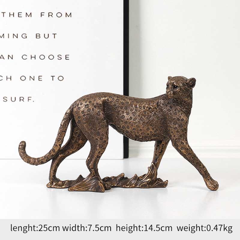 Harpiks gylden leopard gepard simulation dyr dekorative ornamenter moderne boligindretning boligtilbehør skulptur: 2