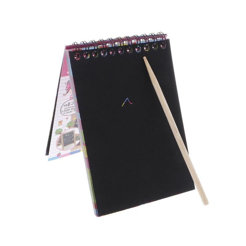 1 Book 8 Sheets Kids Painting Set Scratch Paper Colorful Painting Drawing With Paper Art Stick Playing Scratch Baby C6H5