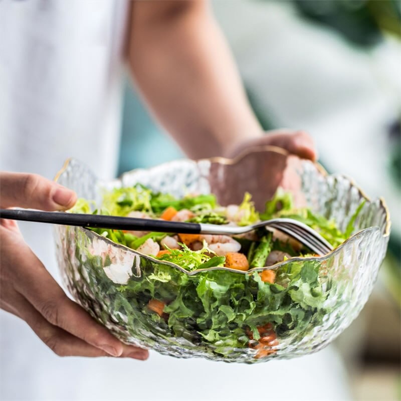 Onregelmatige Glazen Kom Fruit Groenten Salade Dessert Glazen Kom Diner Keuken Servies Met Phnom Penh Glazen Kom