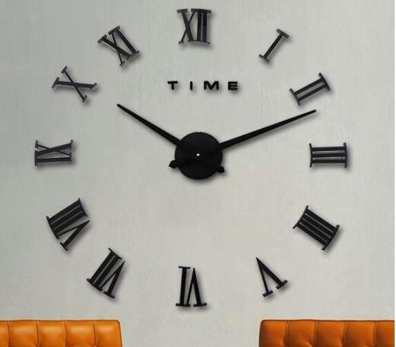 Relojes de pared con números romanos, pegatinas de espejo 3D, decoración del hogar, reloj de pared 3D, bricolaje, 40CM/100CM de diámetro,