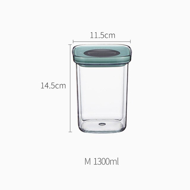 Xiaomi Youpin BergHOFF Lebensmittel Lagerung Panzer 2,4 L Küche Dichtung Topf essen Dosen Feuchtigkeits Frische Lagerung Kasten Glas Versiegelt Können: Licht Grün