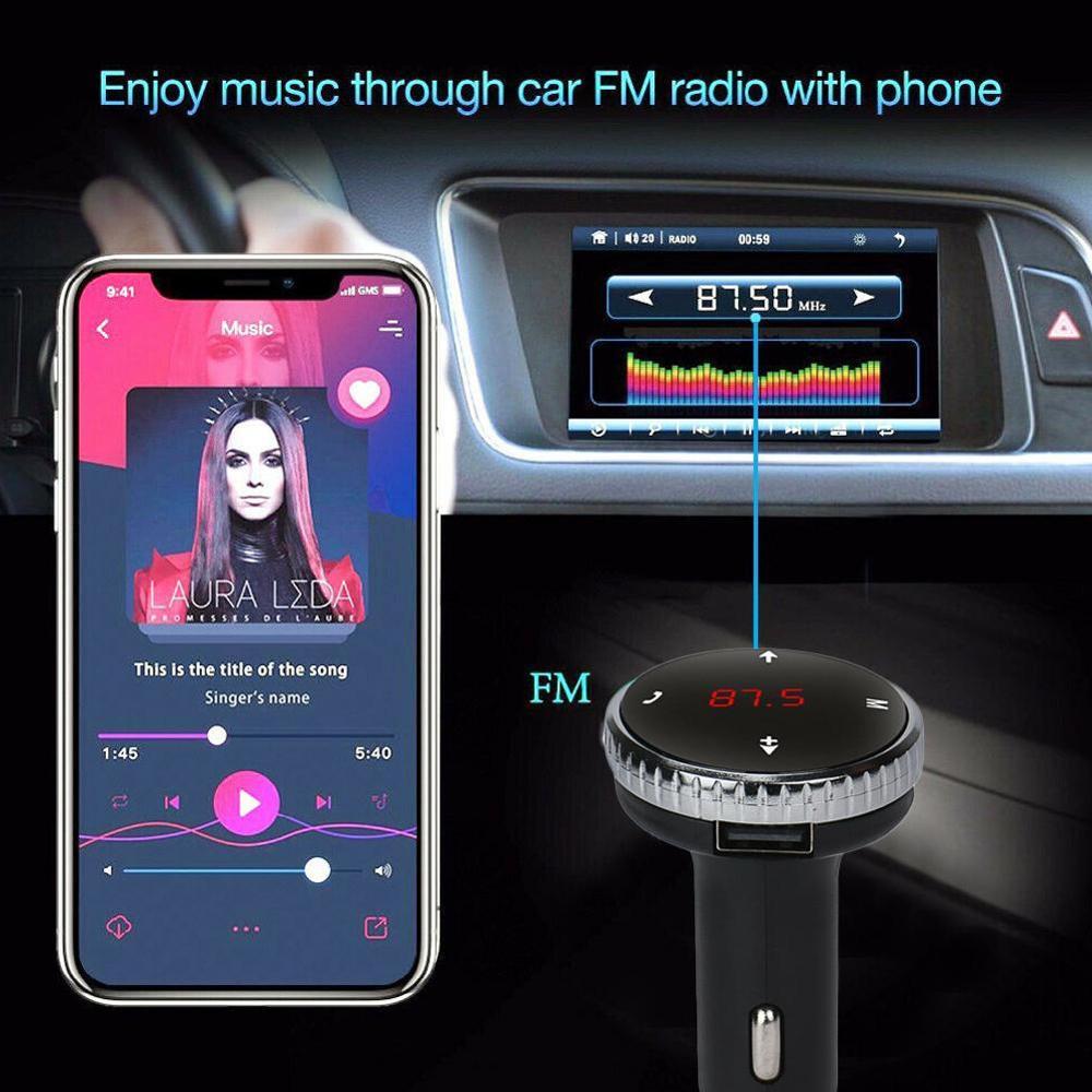 Draagbare modulator autokit  mp3 spelers sd met afstandsbediening draadloze bluetooth lcd fm-zender autostyling met microfoon
