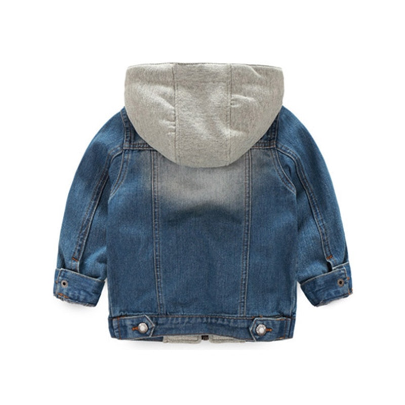 Baby Jeans Jacke Mit Kapuze Art Kleidung Frühling Herbst Neue Kausale freundlicher Patchwork Outwear Kleinkind Demi Mäntel Für Jungen 2-10Jahr