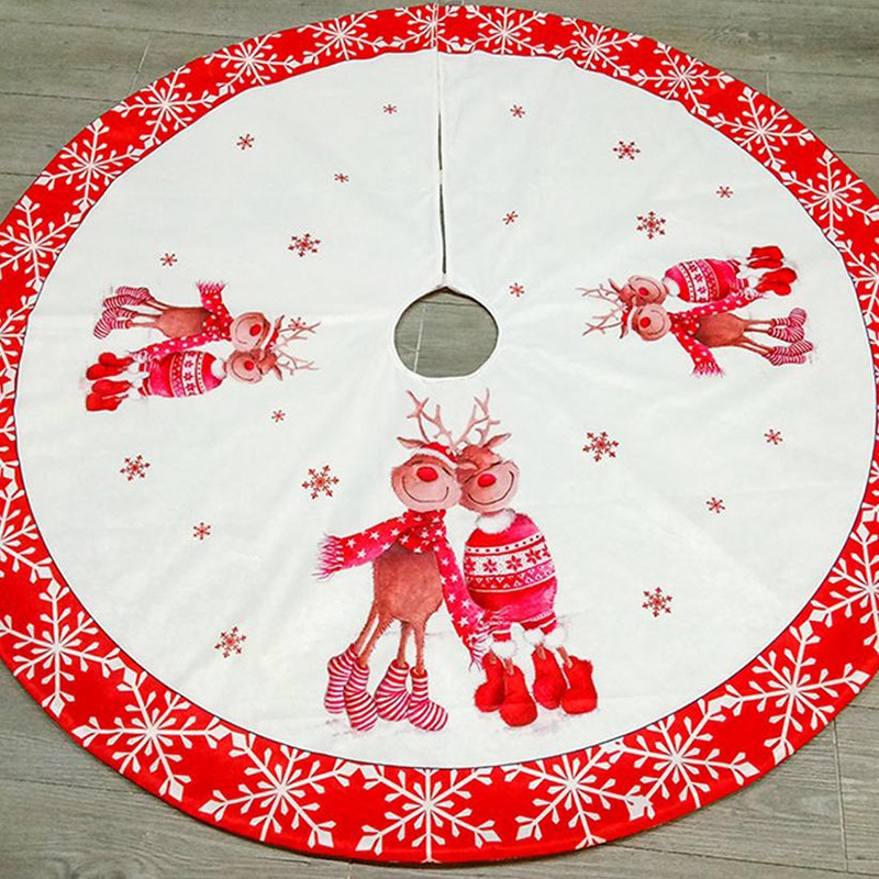 Kerstboom Rok Dubbele Herten Print Boom Rok 120Cm Kerstboom Bodem Decoratie Jaar Thuis Outdoor Decor Event party