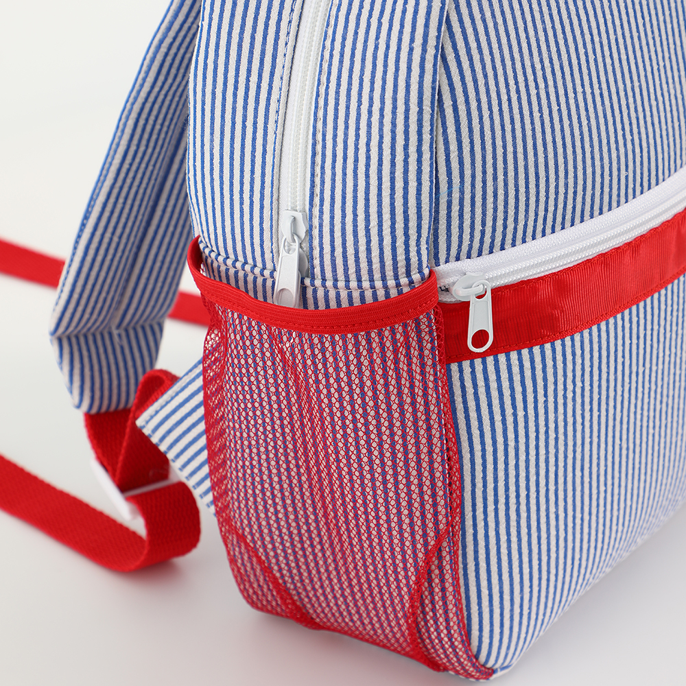 Seersucker gestreepte rugzak peuter klassieke schattige kinderen schoolboekentas voorschoolse kleuterschool kinderen tas