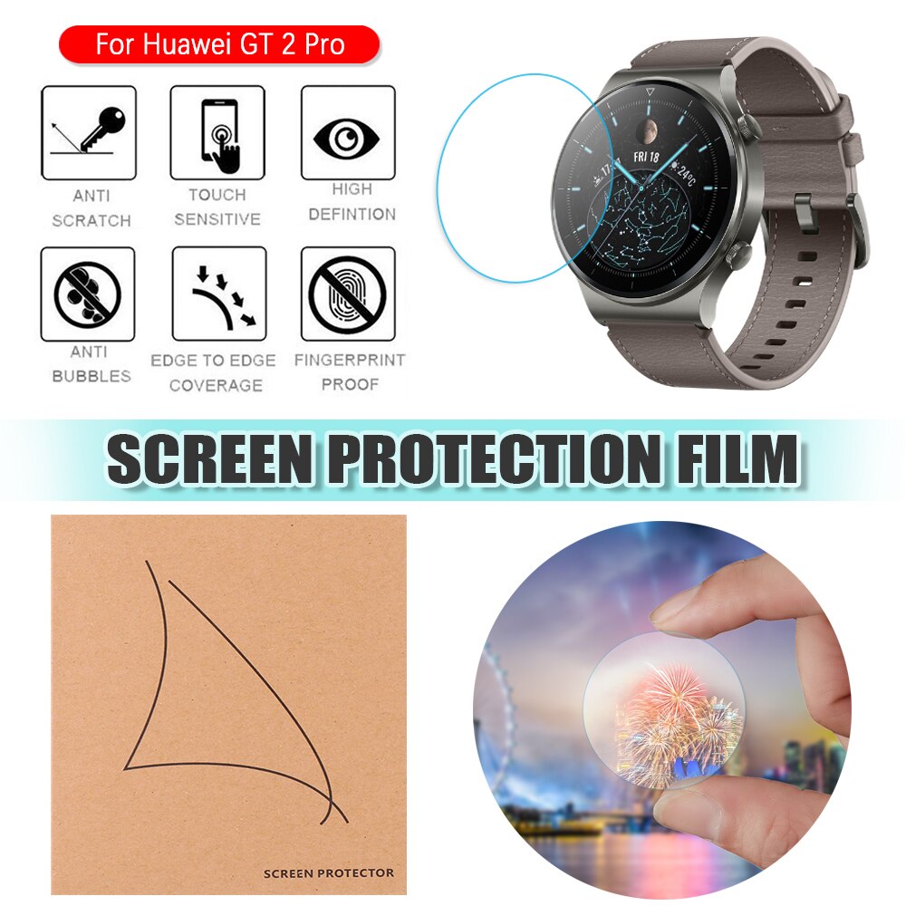 2 Stuks Screen Protector Voor Huawei Horloge GT2 Pro Clear Full Gehard Glas Beschermende Film Scratch Proof Smartwatch Accessoires