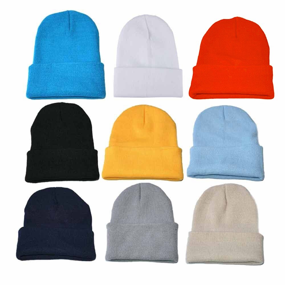 Unisex Slouchy Knitt Beanie Hip Hop Cap Warm Ski Hat Eaves Hairball Knitt Hat Warm Ear Protection Woolen Hat Trendy Beanie Cap50