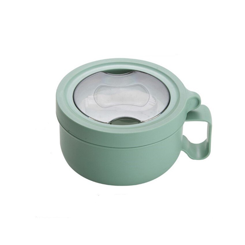 850Ml Rvs Lunch Box Met Deksel Lepel Draagbare Lekvrije Isolatie Bento Box Met Handvat Voedsel Opslag container: Green