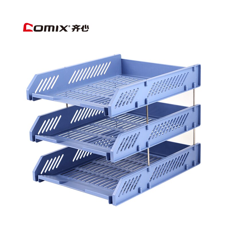 Comix Compressed and durable three-layer file holder B2060: Blue