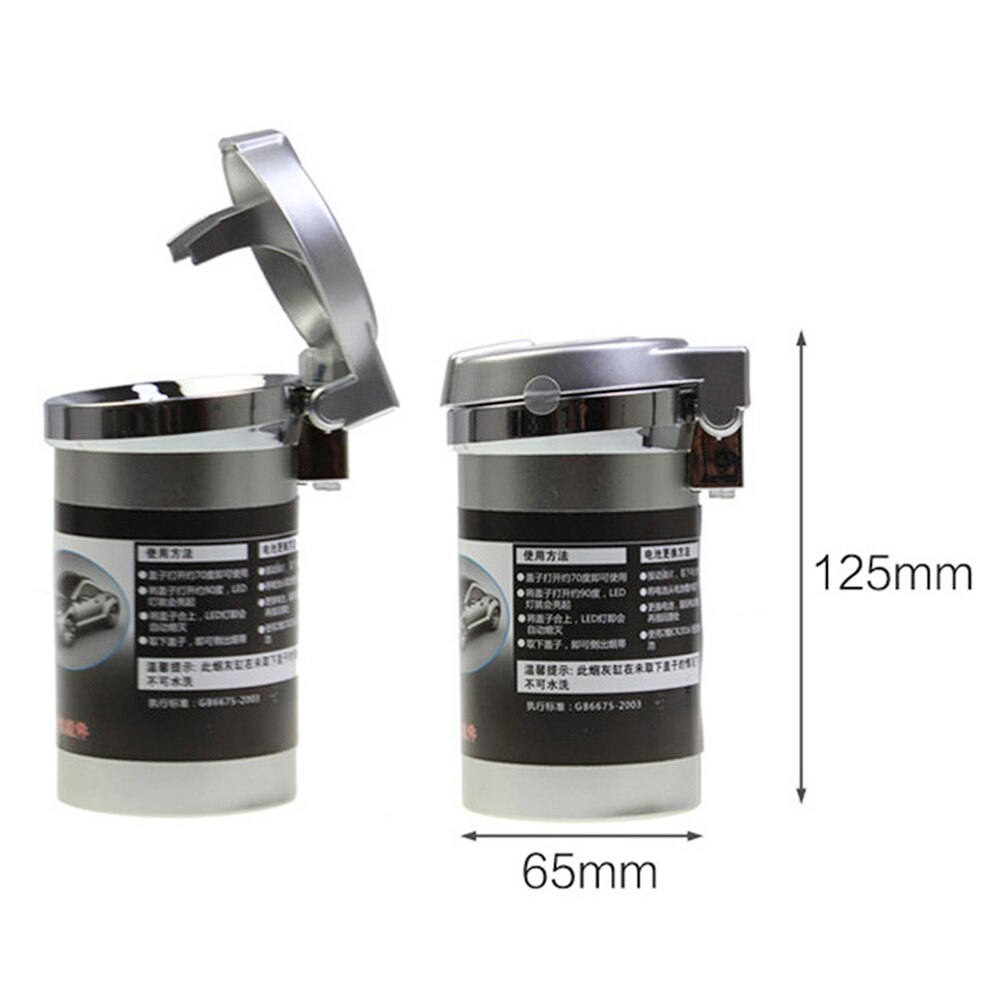 Auto Aschenbecher beleuchtet Mit LED Licht Asche Zinn Trinken Halfter Telefon Halfter Tasse Halfter Aschenbecher Schwarz und silber