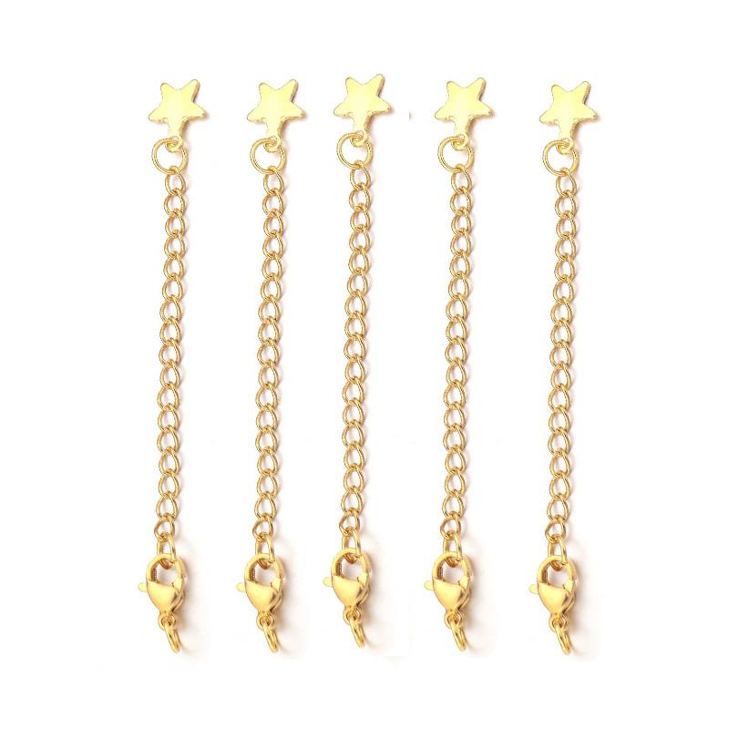5/10/100pcs/Lot Stainless Steel Extended Extension Tail Chain Lobster Clasps Connector For Bracelet Necklace Jewelry Making: Chocolate Color