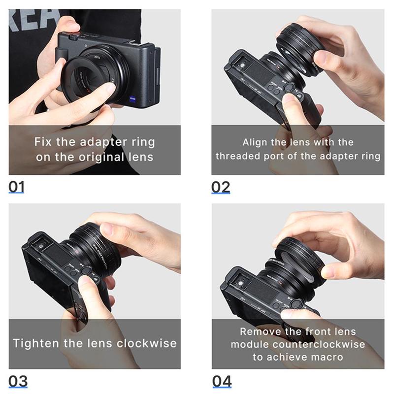 Ulanzi WL-1 ZV1 10X Hd Macro Lens 18Mm Groothoek Lens Camera Lens Voor Sony ZV-1 Camera Accessoires Camera lens