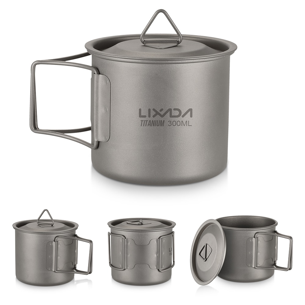 # letvægts titanium vand krus camping folde spork ske til rejse service udendørs køkkengrej middag bestik sæt drikkevarer