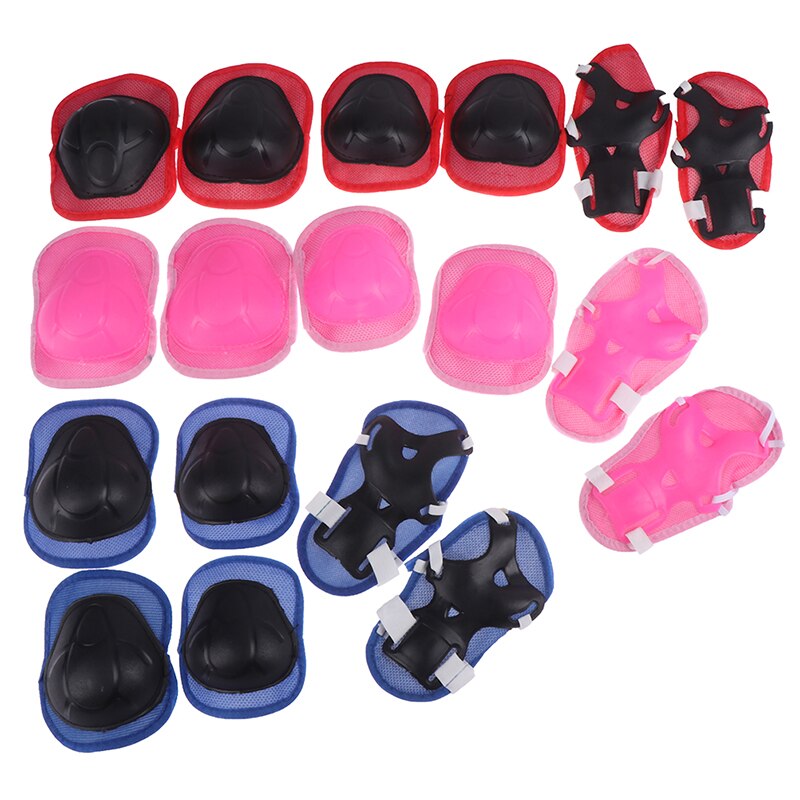 6 stk/set Elleboog Pads Fiets Skateboard Ice Skate Roller Knie Protector Voor Volwassen Kids Verstelbare Schaatsen Beschermende Gear Set