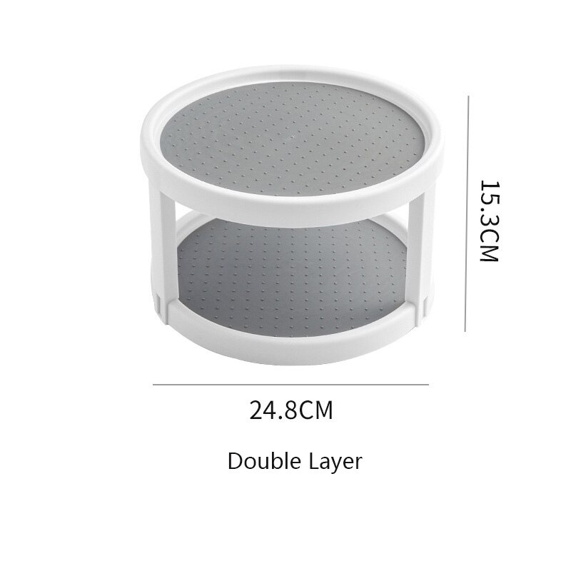Boîte de rangement des aliments, plateau tournant 360 plateau tournant Double couche conteneurs de rangement de cuisine, boîte de rangement des épices plateau de salle de bains plateau de cuisine: Double Layer