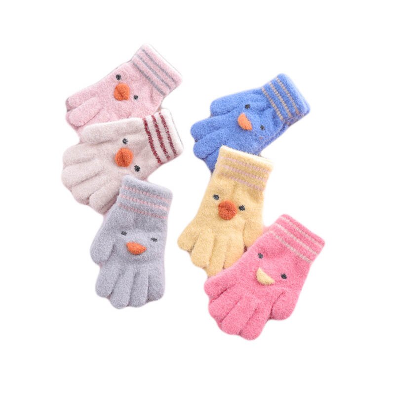 3 ~ 5Y Winter/Herfst Kinderen Warme Handschoenen Kids Vingers Super Zachte Gebreide Jongens Handschoenen Carton Meisjes handschoenen Voor Kids