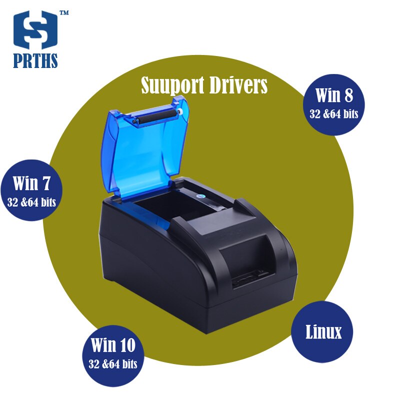 USB thermal printer with EU/US/UK plug 58mm paper roll pos printer machine for store, supermarket HS-58HU