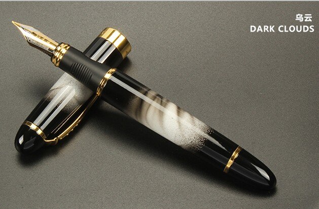 Jinhao-pluma estilográfica de Metal de , plumas clásicas de cuerpo grueso de 1,0mm, pluma de caligrafía con punta curva, de tinta de lujo para escribir, X450: 03 / 0.5 MM Nib