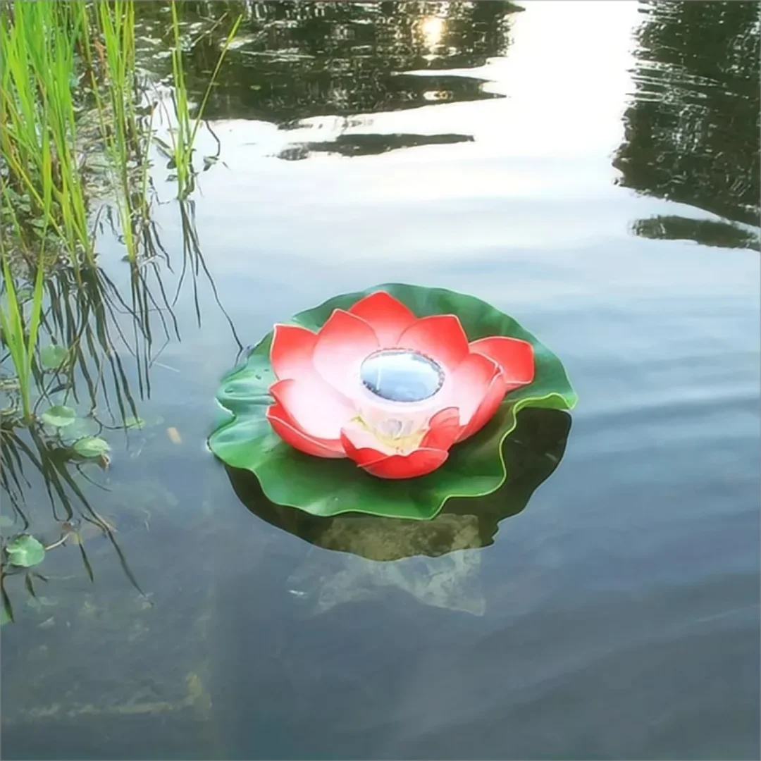 Solar Schwimmende Lotus Licht Wasserdichte LED Nachtlicht Festliche Wunsch Lampe Für Teich Pool Garten Aquarium Dekoration Lieferungen: orange