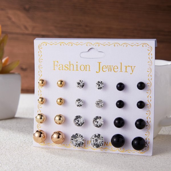 20 Paar/set Vrouwen Girl Rhinestone Crystal Ear Stud Oorbellen Gemengde Stijlen Ronde Kleine Oorbellen Sets Partij Sieraden 2 3 4 5Mm: 3