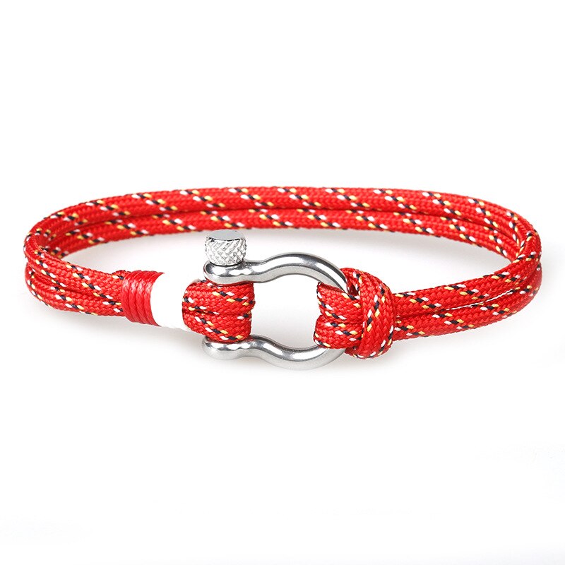 Paracord Armbanden Mannen Charm Rvs Braslet Homme Accessoires Survival Braslet Bileklik Gevlochten Armband: Red