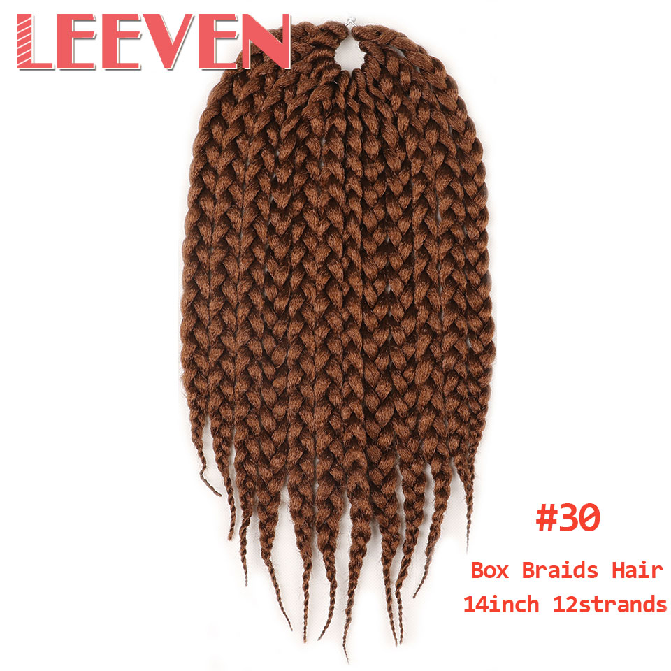 Leeven 3 S Kasten Zöpfe Häkeln haar Synthetische flechten Haar 14 ''12 stränge Schwarz Braun Twist Haar-erweiterungen 6 Stck: #30