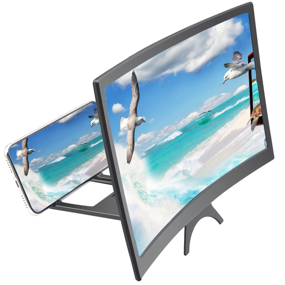 Mobile Curved Magnifier Stand 12 inch Phone Screen Movie Video Display Rack Amplifying Bracket Desktop Screen Amplifying Tool