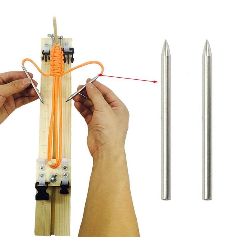 2pcs 550 Paracord Fids Lacing Stitching Weaving Needles Steel Strings Stainless Paracord For Laces Works Z7P0: Default Title