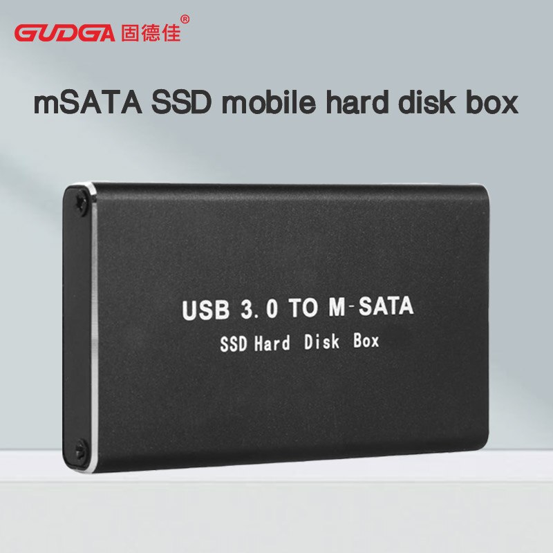 GUDGA-carcasa de SSD Msata, adaptador USB 3,0 a Mini SATA, carcasa de disco duro interno de aleación de aluminio, disco duro externo HD SSD