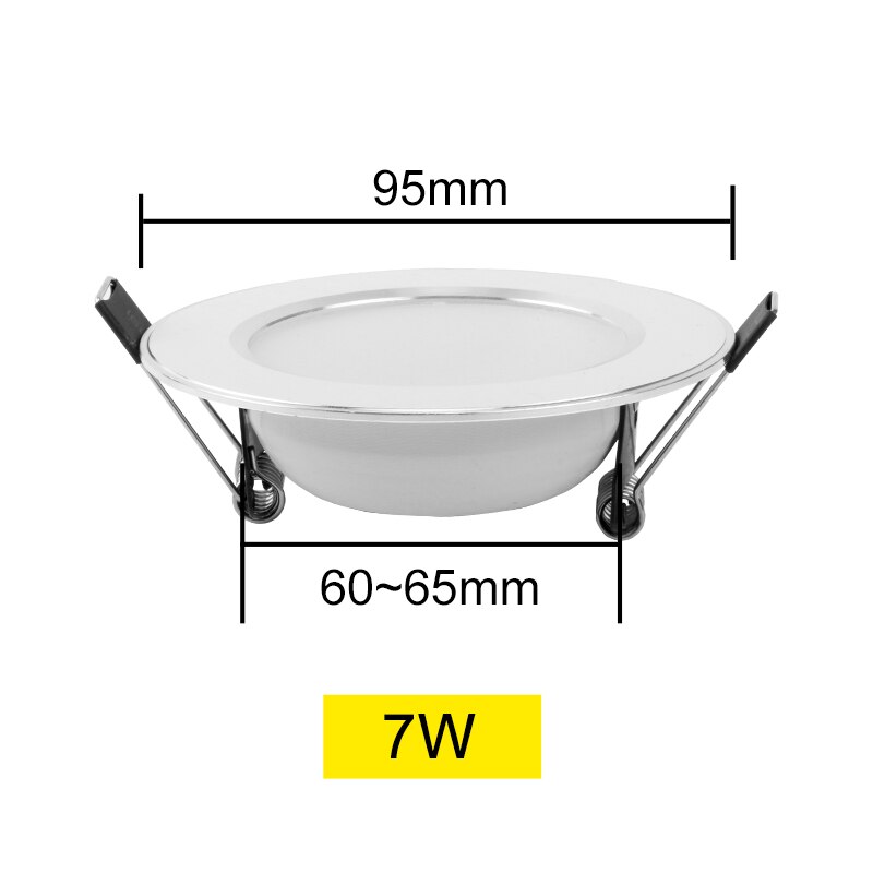 Led-alasvalo 3w 5w 7w 9w 12w 15w 220v 230v 240v pyöreä upotettu lamppu led-lamppu makuuhuone keittiö sisä led-valaistus: 7w / Lämmin valkoinen