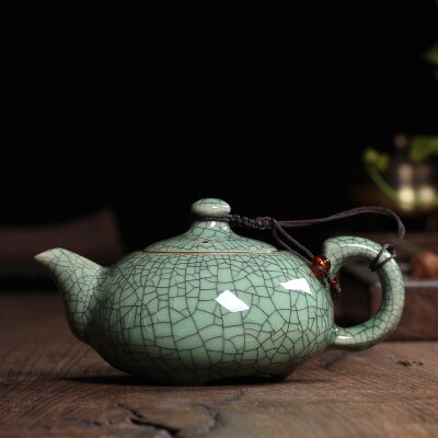 170ml Crackle Glaze Brother Kiln Longquan Celadon Exquisite Teapot Zisha Ceramics Arts yixing Clay Antique Porcelain Tea set: C