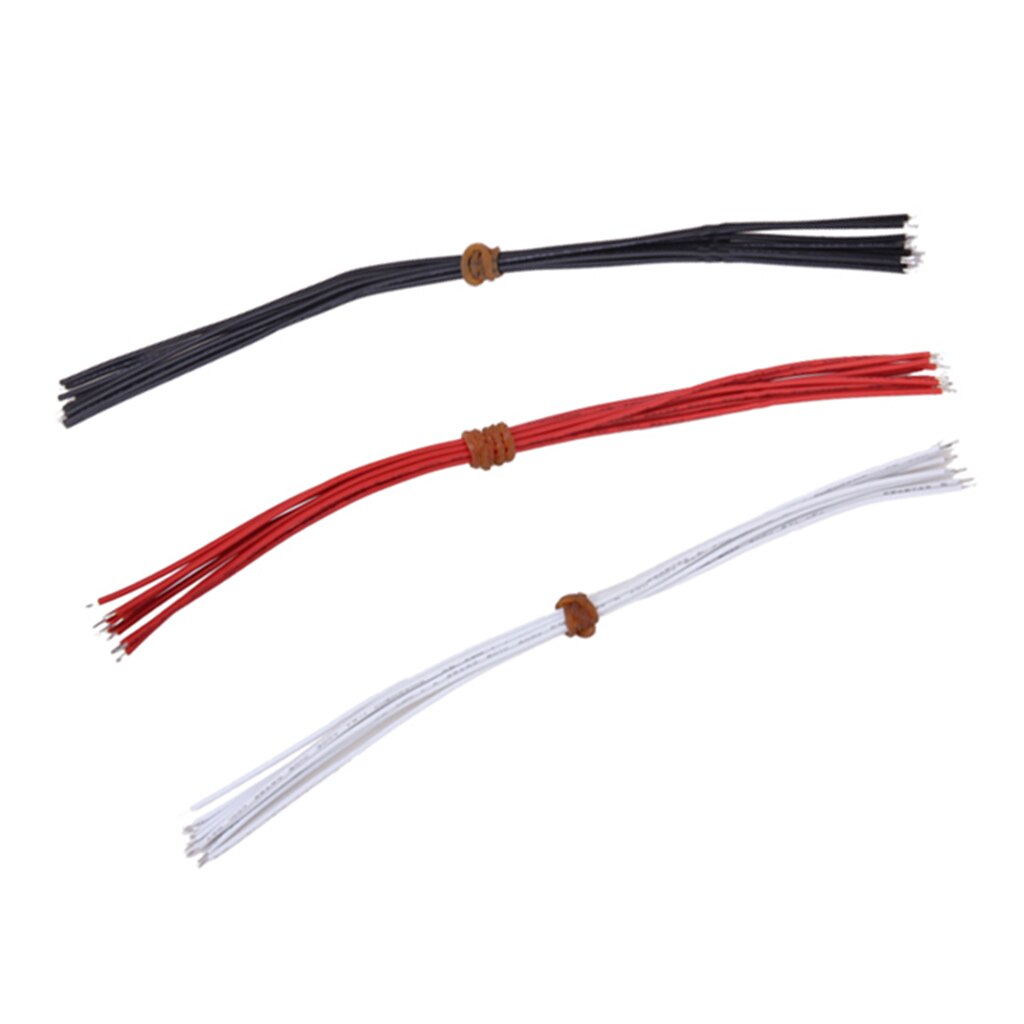 30pcs Red Black White 22AWG Copper Guitar Pickup Hookup Wire Cable 21cm