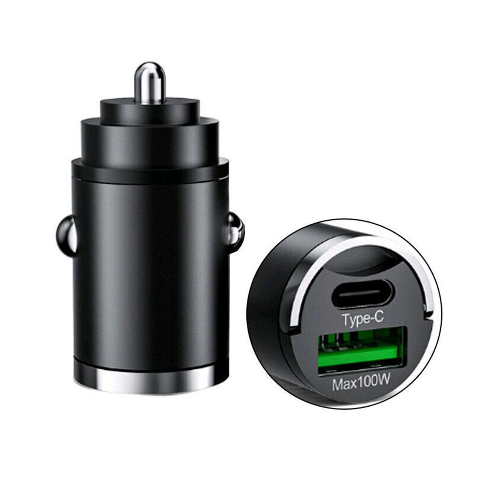 PD 20W chargeur de voiture Type C USB Portable 120W adaptateur de Charge Super rapide pour IPhone 14 Pro Max pour Huawei séparateur allume-cigare de voiture: WHITE