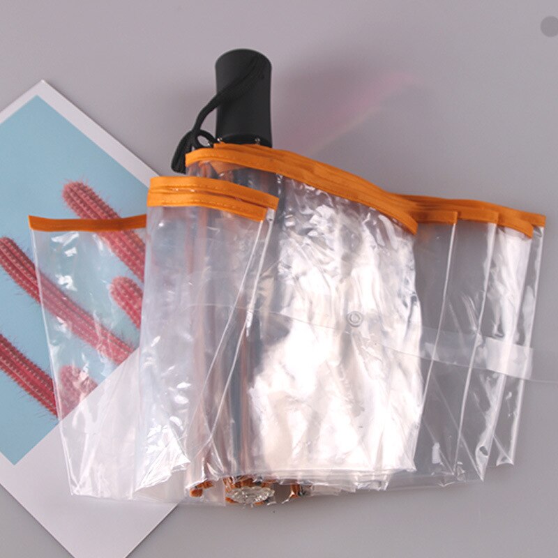 Paraguas plegables automáticos, transparentes, paraguas portátil, paraguas para lluvia, paraguas bonito para mujer