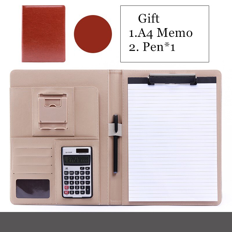 A4 Phone Holder Bags Document Business Folder Manager Conference Calculator File Organizer Layout School Office Stationery: C BROWN