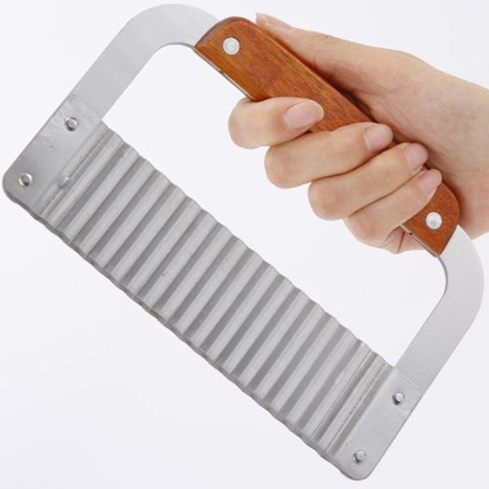 Cuchillo corrugado de acero inoxidable, , ondulado, cuchillo para papas fritas, corte de cocina, suministros para cortar patatas fritas