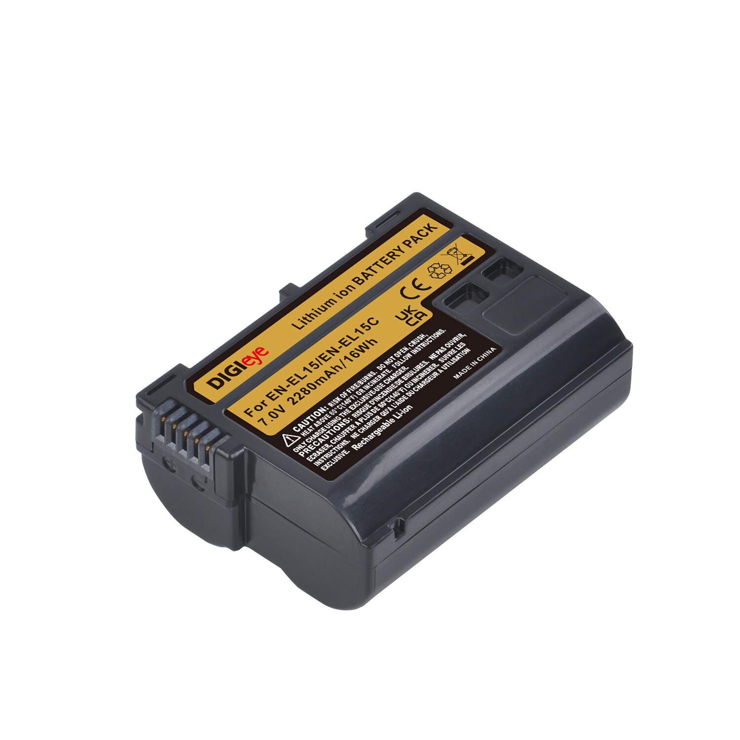 EN-EL15 EN EL15C Battery + Charger for Nikon D500, D610, D750, D800, D810, D850, D7000, D7100, D7500, Z5, Z6, Z6II, Z7, Z7II: 1 battery