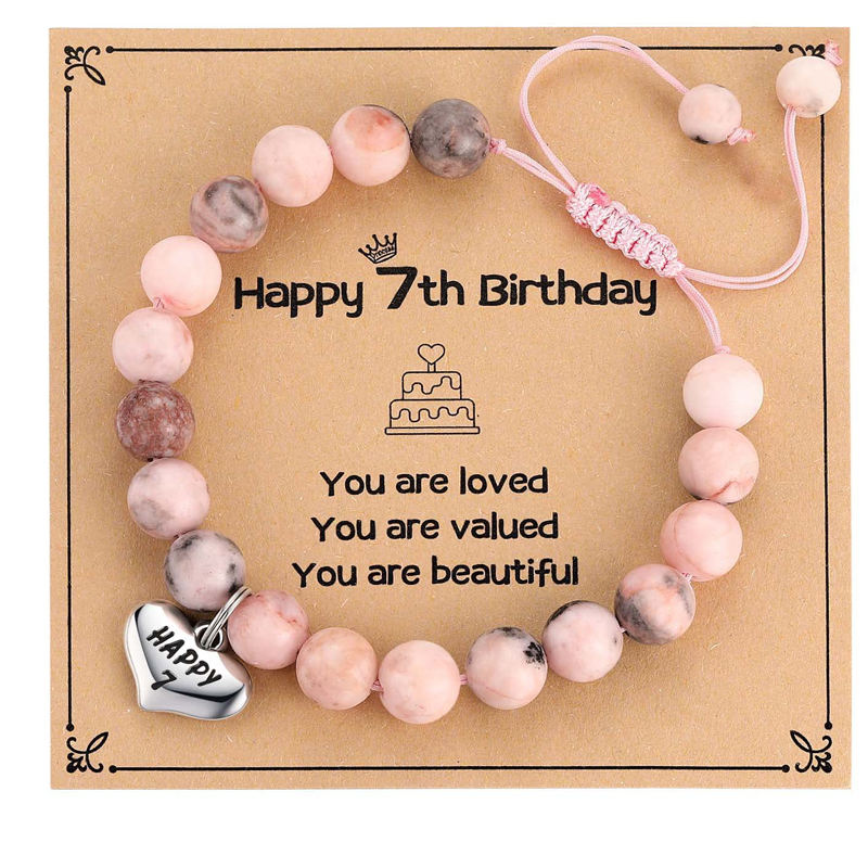 Alles Gute zum Geburtstag für 5-25 Jahre alte Mädchen, Geburtstag geflochtene Perlen Armbinde für ändern 5 bis 25 Tochter Enkelin Nichte: Hellgelb Gold Farbe
